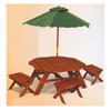 Octagon Table & 4 Stools Set 00040 (KK)