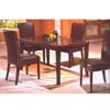 Wood Table  Set w/Smoked Glass Inserts 1242 (WD)