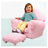 Pink Chenille Upholstered Rocker & Ottoman 18620 (KK)