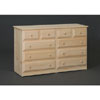 Solid Wood Riverdale Beveled Edge 10 Drawers Dresser 