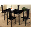 5-Pc Dinette Set In Black Marble Finish 2604/2608 (PJ)