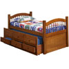 York Solid Wood Twin or Full Size Captains Bed 223_(PI)
