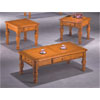 3-Pc Pack Oak Coffee/End Table Set 2904 (WD)