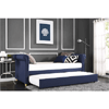 Sophia Navy Linen Upholstered Daybed and Trundle