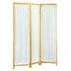 Three Panels Natural Screen with Pleated Fabric 4617(CO)