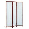 Three Panel Cherry Finish Screen Pleated Fabric 4618(CO)