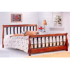 Dark Oak Finish Queen Bed With Black Metal Bars 4679 (CO)