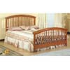 Oak Finish Queen Size Spindle Bed 4886 (CO)