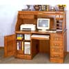 Deluxe Oak Roll Top Computer Desk 5307 (CO)