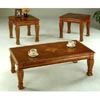 3-Pc Oak Finish Coffee And End Table Set 5736 (CO)