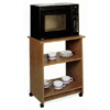 Oak Finish Microwave Cart With Casters 6337 (CO)