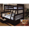 Solid Wood Twin/Full Bunk Bed 7438(ABC)