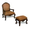 Dark Oak Finish Chair and Ottoman 900041 (CO)