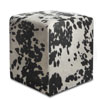 Cow Print Textured Velvet Square Ottoman (OFS)