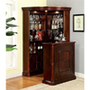 Solid Wood Myron Traditional Corner Home Bar in Dark Cherry 