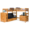 Solid Wood L-Shaped Futon Loft Bed LF-6200(WC)