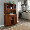 Medium-Cherry Hardwood Hutch Buffet with Wood Top (OFS)