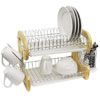 2-Tier Woode And Chrome Dish Drainer DD1009_(HDSFS)