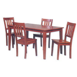 5 Pc Hradwood Dining Set 02801CHYSET-01-KD (LN)