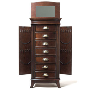 Hillary Dark Walnut 7-drawer Jewelry Armoire 1004-764(OFS)