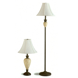2-Pc Metal Table And Floor Lamp Set 1181 (CO)