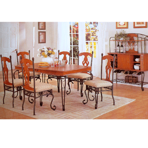 Wood and Metal Dining Set  F2065-71/1075 (PX)