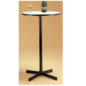 Black Bar Table With White Round Laminated Top 2170 (CO)