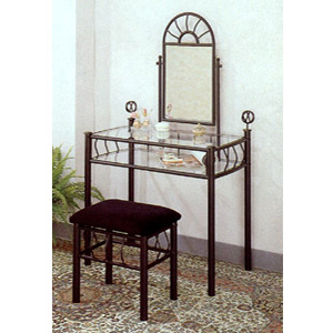 Black Wrought Iron Sunburst Design Vanity Set 2438 (CO)