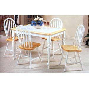 5-Piece Natural/White Finish Dinette Set 2596NW (Aiu)