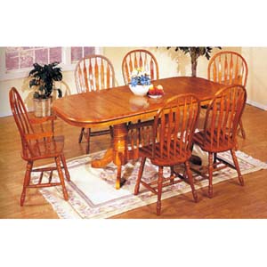 7-Piece Oak Finish Dinette Set 2772 (A)