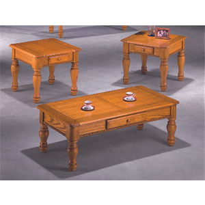 3-Pc Pack Oak Coffee/End Table Set 2904 (WD)