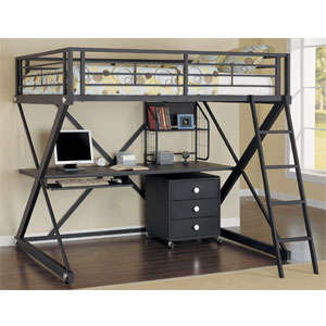 Z-Bedroom Full Size Study Loft Bed 354-117 (PW)