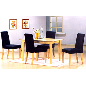 5-Pc Natural Finish Dinette Set 4158/4102BK (PJu)