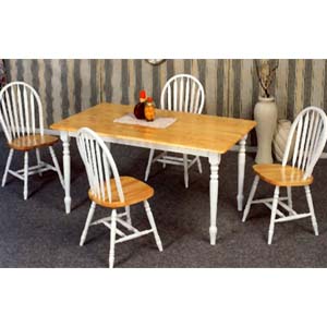 5-Pc Solid Wood Natural/White Dinette Set 4160/33 (CO)