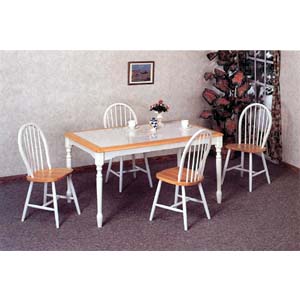 5-Pc Dinette Set In Natural/White 4161/4129 (CO)