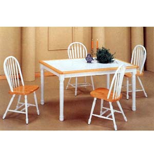 5-Pc Natural/White Dinette Set 4161/4133 (CO)