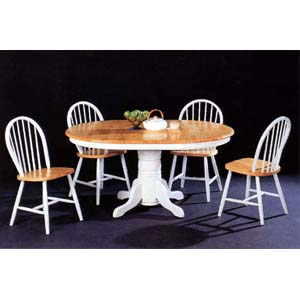 5-Pc Solid Wood Dinette Set In Natural/White 4196/29 (CO)