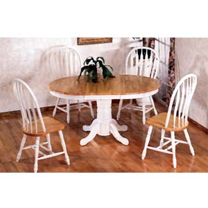 5-Pc Natural/White Oval Dinette Set 4196/90A (CO)