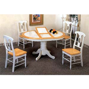 5-Pc Dining Set In Natural/White 4253/4117 (CO)