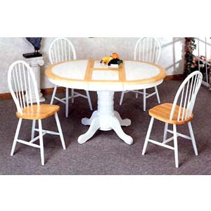 5-Pc Dining Set In Natural/White 4253/4129 (CO)