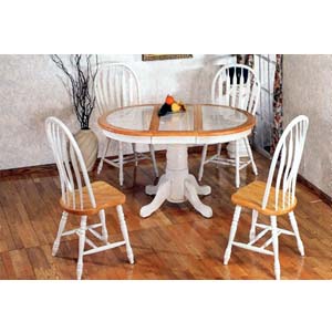 5-Pc Natural/White Dining Set 2506/3505(ML)