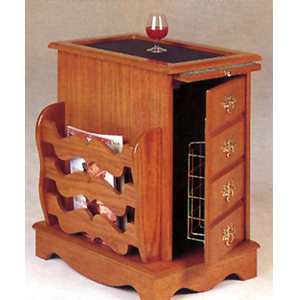 Oak Finish Magazine Cabinet With Storage 4514 (CO)