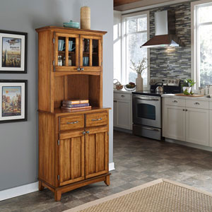 Cottage Oak Hutch Buffet with Wood Top 5001-0061-62(OFS)