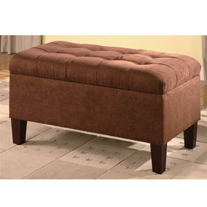 Chocolate Microfiber Storage Bench/Ottoman 501040 (COFS)