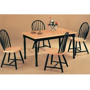 5-Pc Natural/Black Finish Dinette Set 5149/4130 (CO)