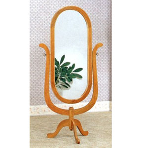 Single Pedestal Solid Oak Cheval Mirror 5262 (CO)