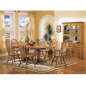 Oak Veneer Double Pedestal Dining Table 5396N (CO)