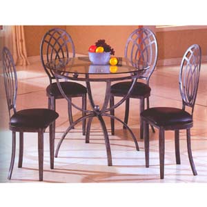 5-Pc Comtemporary Black Dinette Set 6244-45/50 (WD)