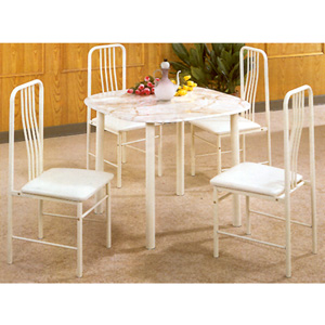 5-Pc Set Ivory Metal Dining Set 688 (CO)