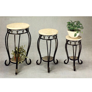 3-Piece Set Marble Top Plant Stand 7113 (CO)
